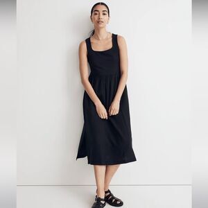 Madewell NWT Tank Knit Midi Dress Size Medium in Black